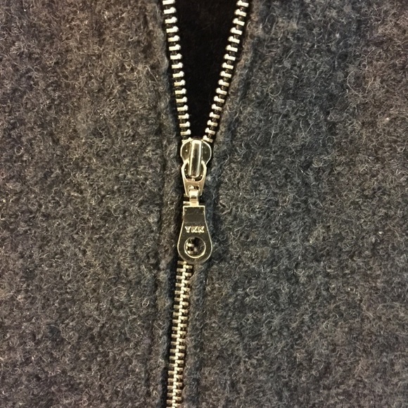 Petite wool gray zip front blazer collar cuffs tapered seams front/back PMedium - Picture 5 of 5